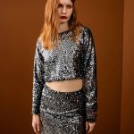 Allsences Shiny Black Silver Blouse