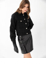 Siyah Simli Bomber Ceket - Image 4