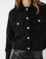 Siyah Simli Bomber Ceket - Image 3